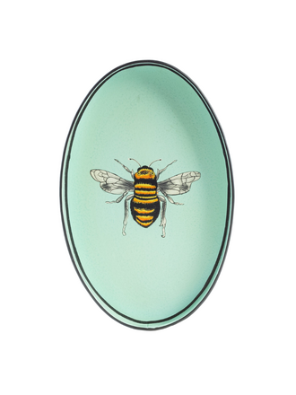 Les Ottomans Ovaal Handgeschilderd IJzeren Dienblad Hommel