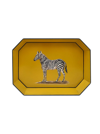 Les Ottomans Hand-Painted Iron Tray Zebra