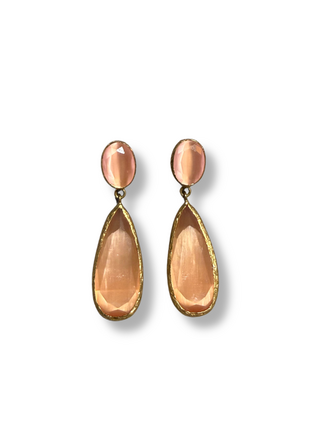 m'Anais Lola earrings - Peach teardrop gold