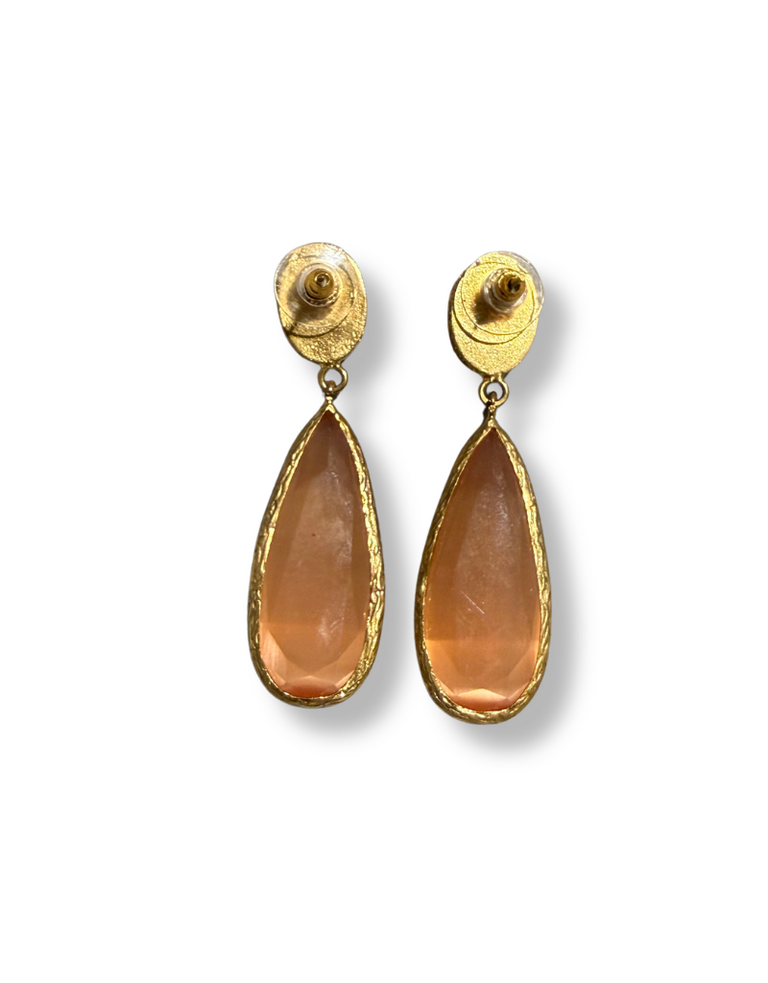 m'Anais Lola earrings - Peach teardrop gold