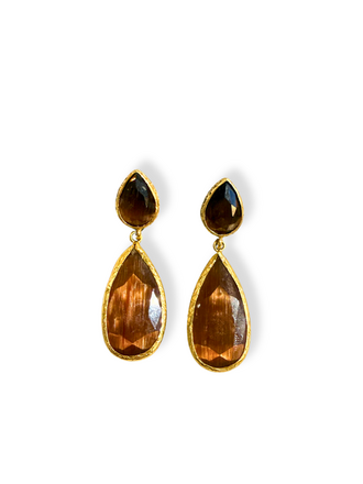 m'Anais Zora Earrings – Amber Cat's Eye