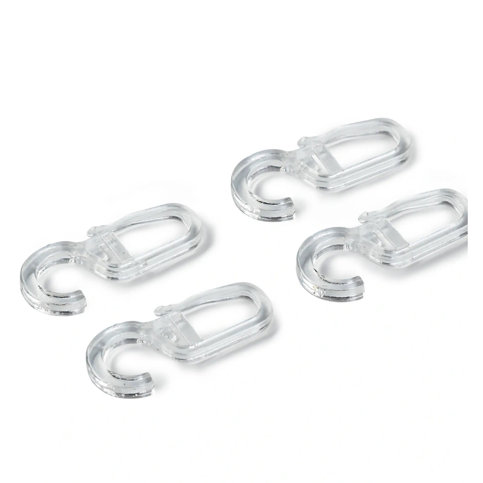 Clip-over haak, 4mm, 6mm en 10mm transparant per 10 stuks per verpakt.