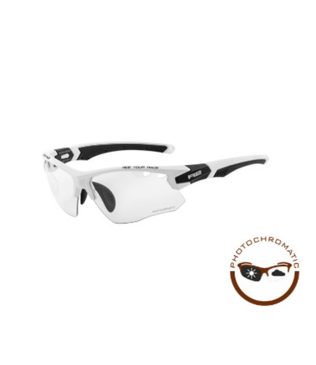 Crown Sport Fotochromatische Fietszonnebril Wit/Zwart