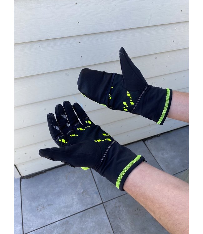 Cover Winter Fietshandschoenen Zwart/Neongeel