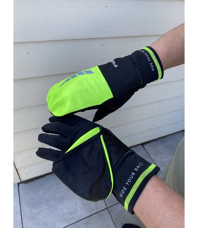 Cover Winter Fietshandschoenen Zwart/Neongeel