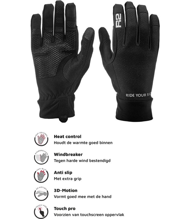 Cruiser Winter Fietshandschoenen Zwart