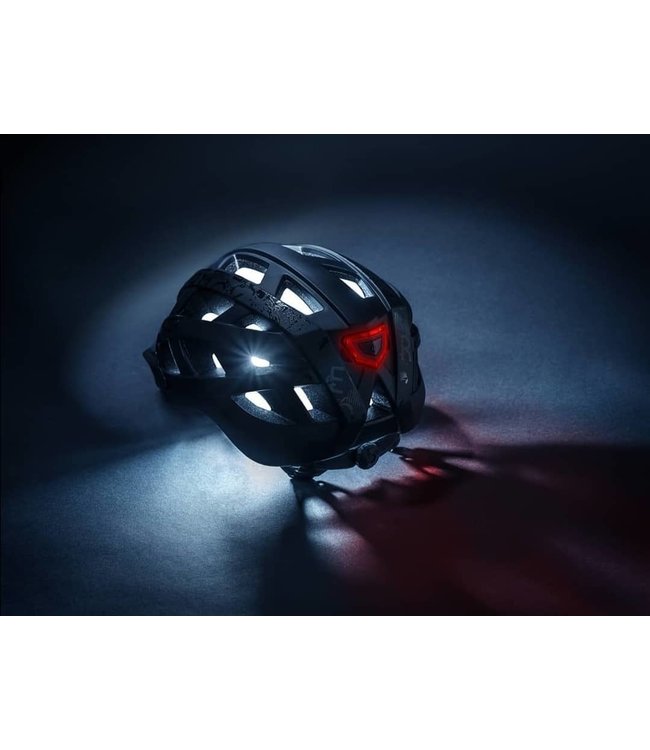 Grijs/Zwarte Lumen Heren Mountainbike Fietshelm met LED verlichting (270g) - Verstelbaar