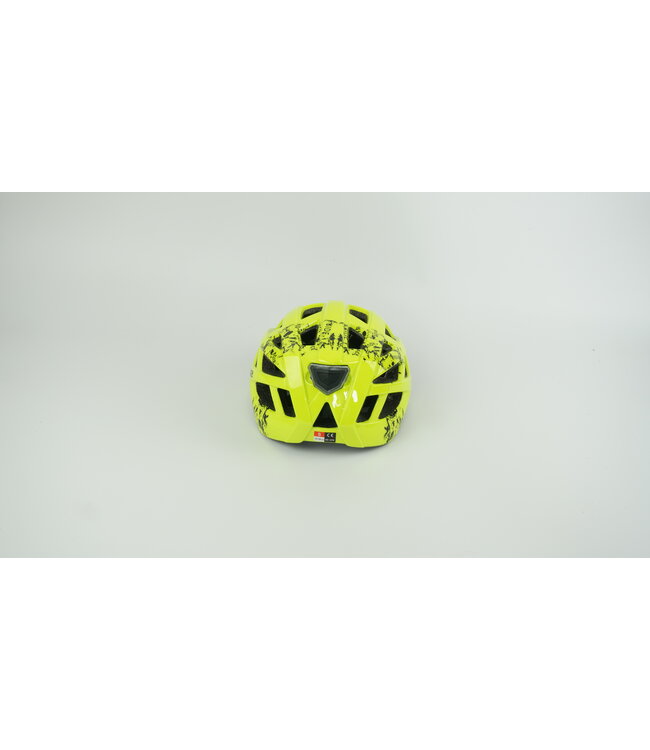 Kinderfietshelm met ledverlichting - Verstelbaar, stevig en comfortabel  - Maat S 52-55cm - Geel