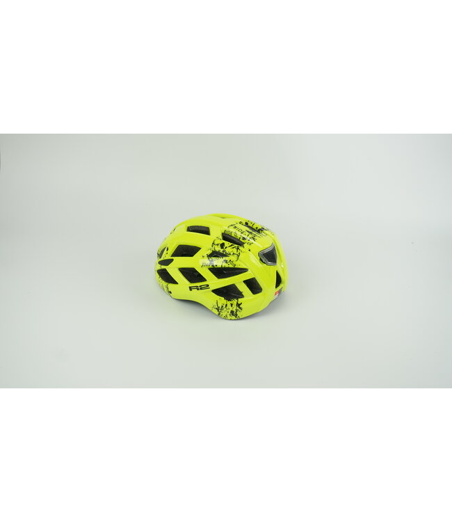 Kinderfietshelm met ledverlichting - Verstelbaar, stevig en comfortabel  - Maat S 52-55cm - Geel