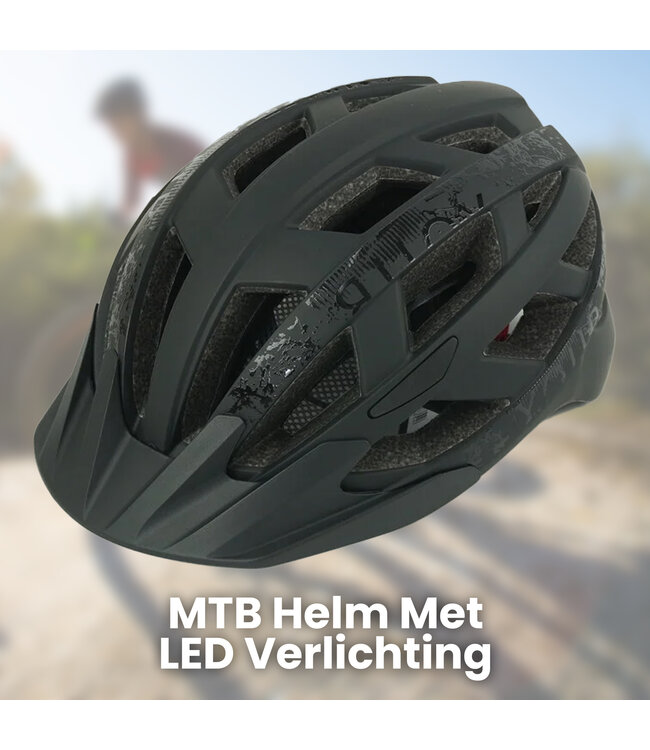 Grijs/Zwarte Lumen Heren Mountainbike Fietshelm met LED verlichting (270g) - Verstelbaar