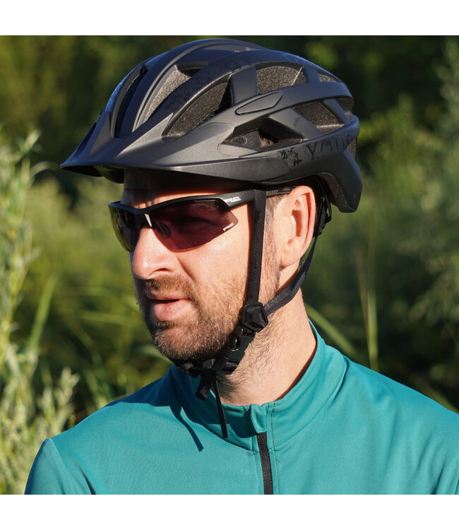 Zwarte Lumen Heren Mountainbike Fietshelm met LED verlichting (270g) - Verstelbaar