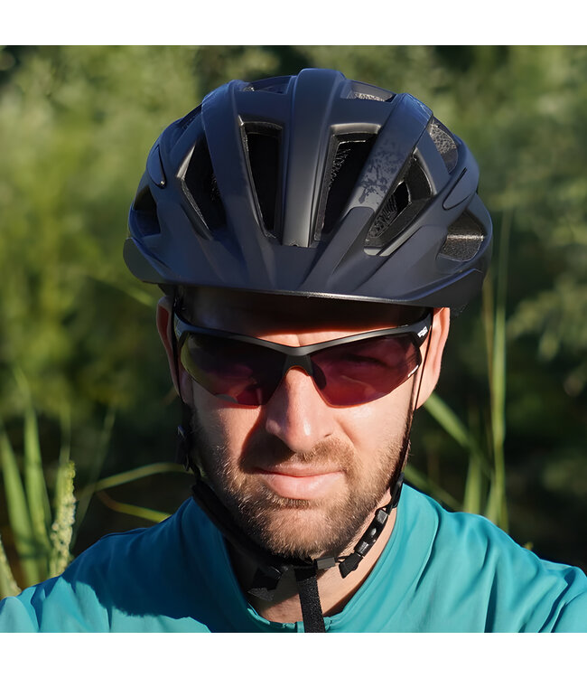 Zwarte Lumen Heren Mountainbike Fietshelm met LED verlichting (270g) - Verstelbaar