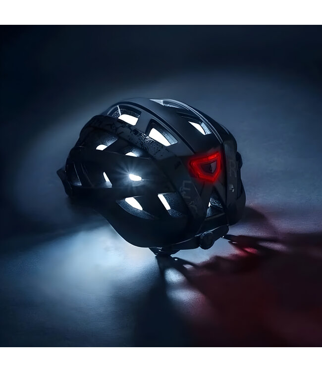 Zwarte Lumen Heren Mountainbike Fietshelm met LED verlichting (270g) - Verstelbaar