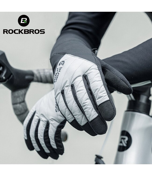 ROCKBROS Dunne winter fietshandschoenen - Heren Dames Fietshandschoenen - Winddicht Touchscreen Warme Handschoenen Vinger voor Buitensporten Hardlopen - Milano