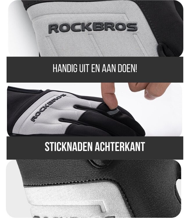 ROCKBROS - Winter Fleece handschoenen - extra warm door fleece - Winter fietshandschoen - touchscreen  - Glasgow
