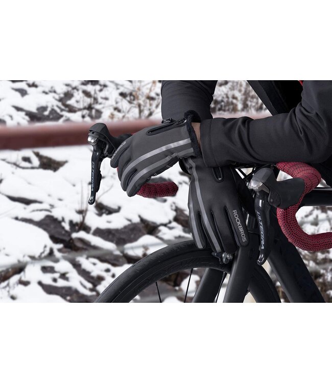 Winter fietshandschoenen - Water en wind dichte handschoenen - Zwart