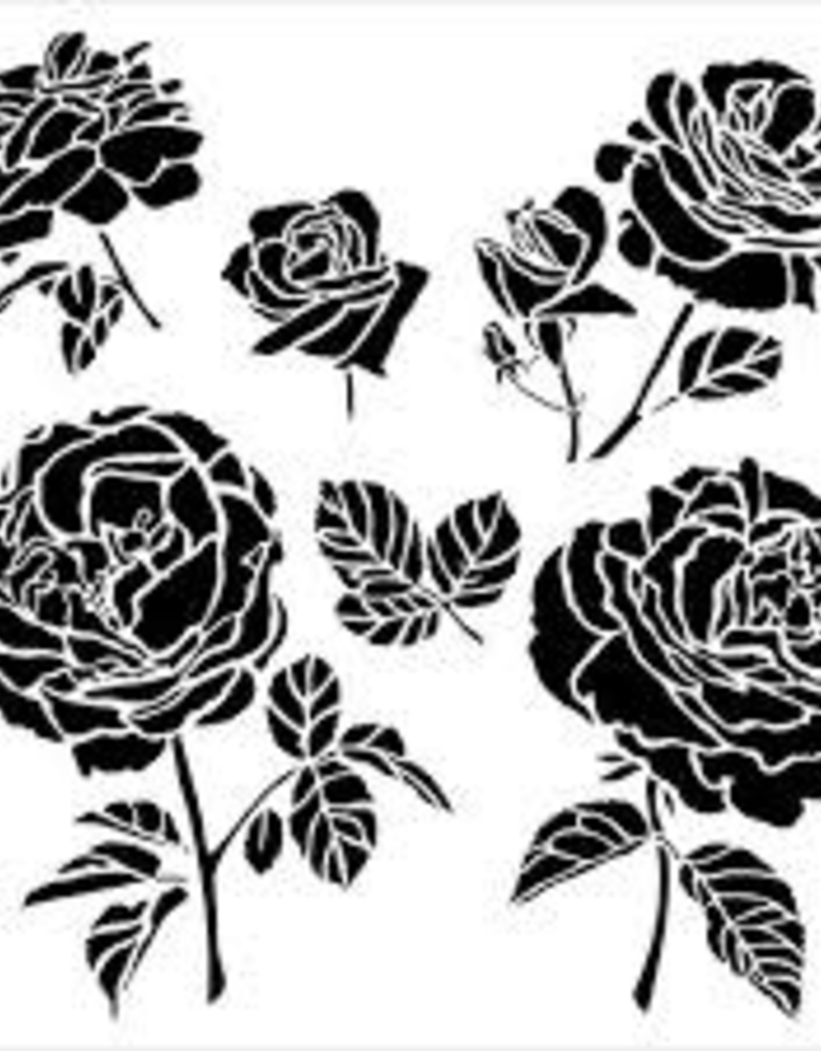 Stencil Cabbage Roses