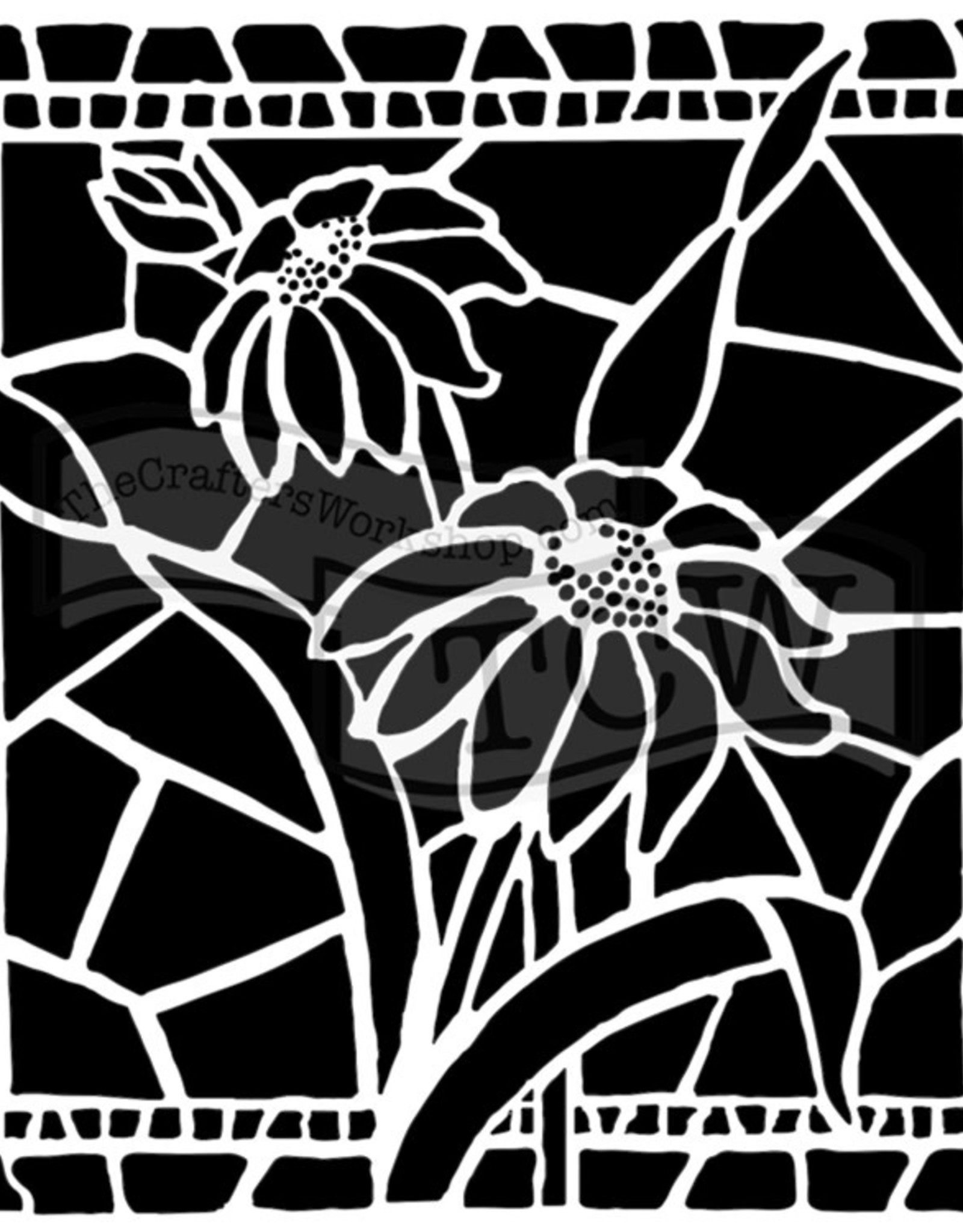 Pochoir Stained Glass Daisies