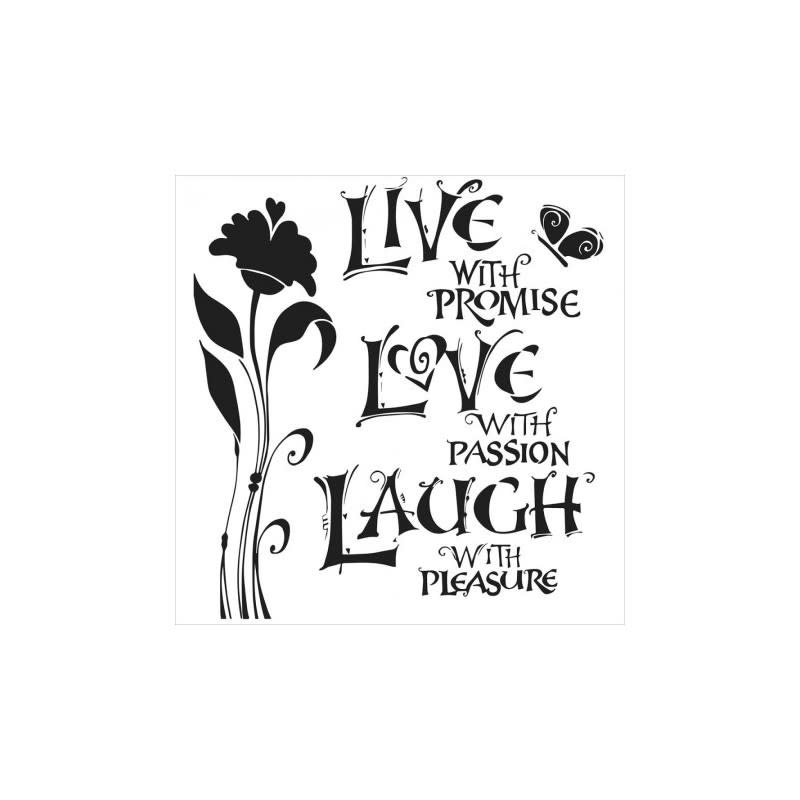 Stencil per pittura, 29 x 21 cm, formato A4, motivo: Love Live Laugh, stencil  per stratificazione