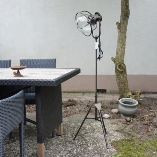 Van Manen Metalen vloerlamp met een glazenbol op een statief