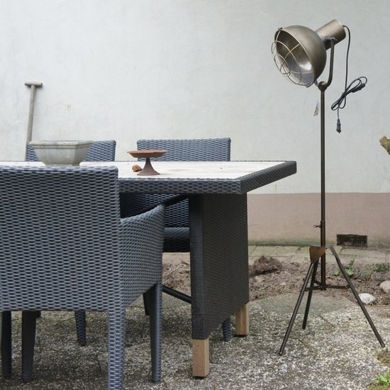 Van Manen Metalen vloerlamp met korf driepoot