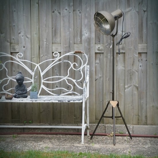 Van Manen Metalen vloerlamp met korf driepoot