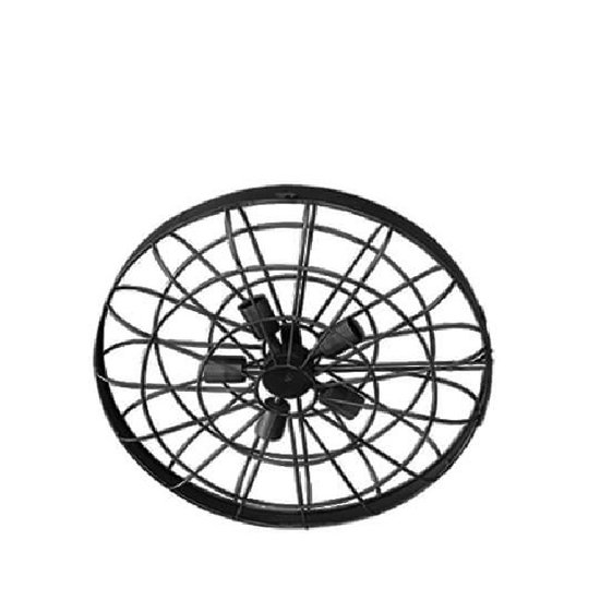 By Mooss Industriële zwarte 'propeller' hanglamp met 5 fittingen