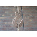 By Mooss Hanglamp touw  met houten vissershaak