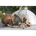 By Mooss Hanglamp touw  met houten vissershaak