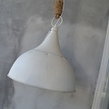Landelijke hanglamp wit met touw