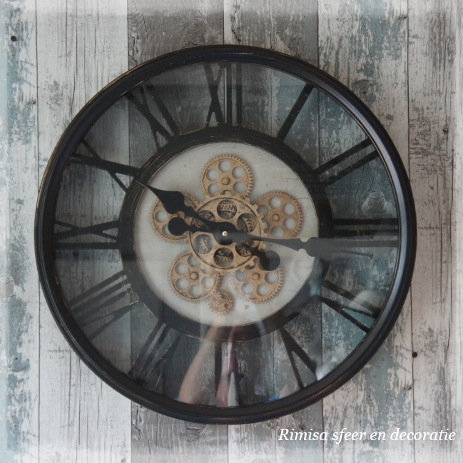 Uitdrukkelijk Kapper Luik Wandklok met open uurwerk, tandwiel klok met draaiende tandwielen | Rimisa  sfeer en decoratie