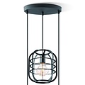 home sweet home Draadlamp | kooilamp serie Nero 3 lichts hanglamp  rond