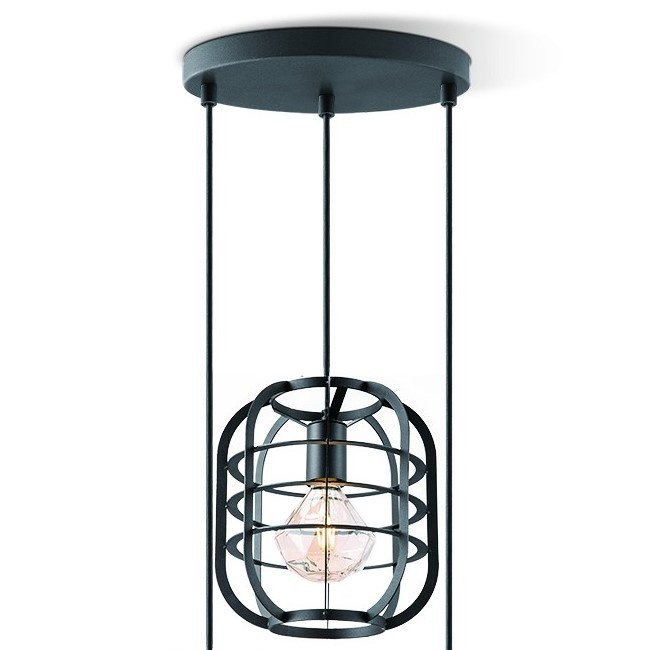 rol begaan comfortabel Draadlamp | kooilamp serie Nero 3 lichts hanglamp rond | Rimisa sfeer en  decoratie