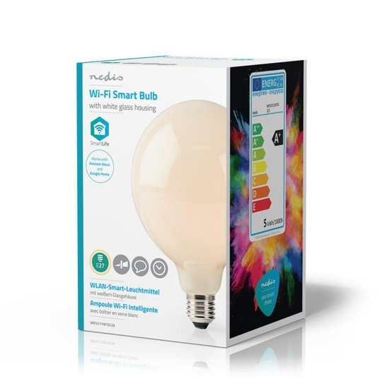 Nedis Wi-Fi Smart LED-Lamp | E27 | 125 mm | 5 W | 500 lm | Opaal