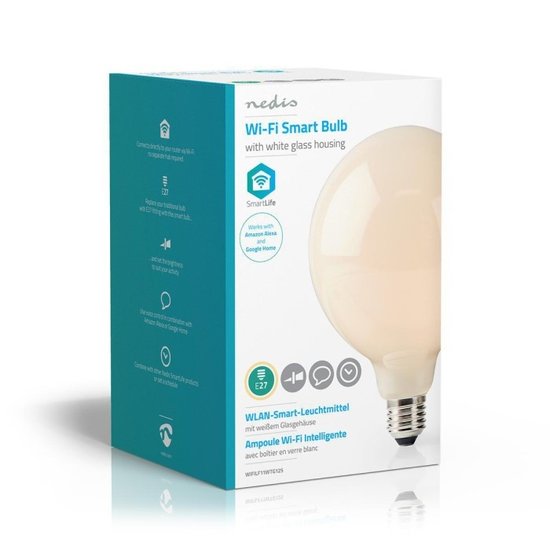 Nedis Wi-Fi Smart LED-Lamp | E27 | 125 mm | 5 W | 500 lm | Opaal