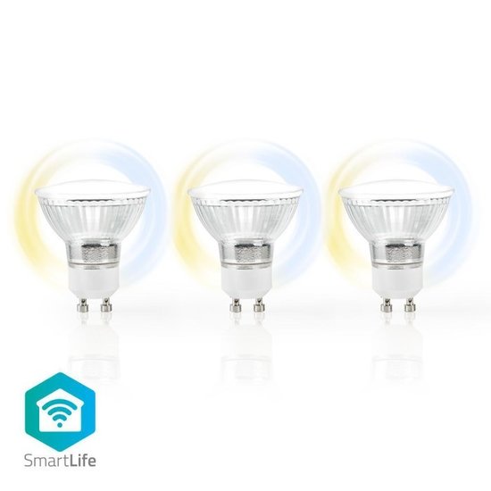Nedis Wi-Fi Smart LED-Lamp | Warm tot Koel Wit | GU10 | 3-Pack