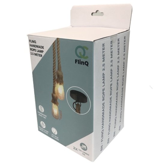 FlinQ  dubbele Touwlamp met 2 led bulb's