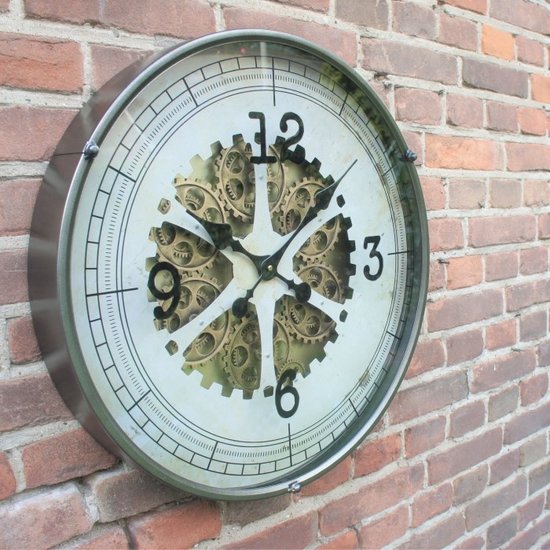 Van Manen Radarklok XL met draaiende tandwielen