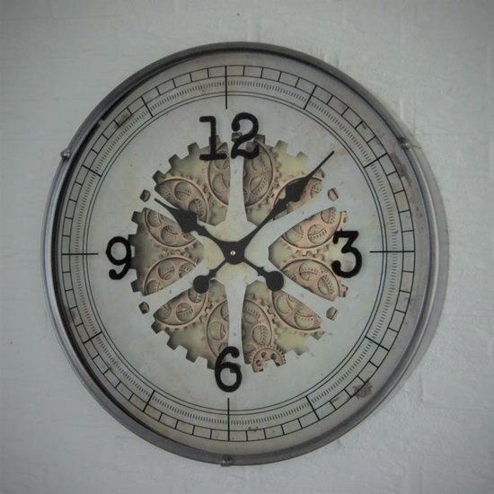 Van Manen Radarklok XL met draaiende tandwielen