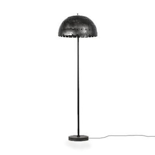 Stoere antiek zwartkleurige vloerlamp