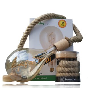 Touwlamp met XXL led lamp