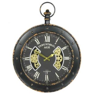 Industrieel zakhorloge Ø60cm zwart