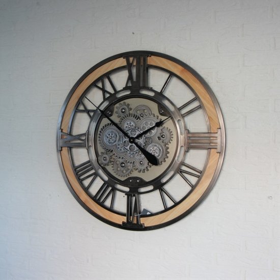 Goods Stijlvolle radarklok met ingelegd hout