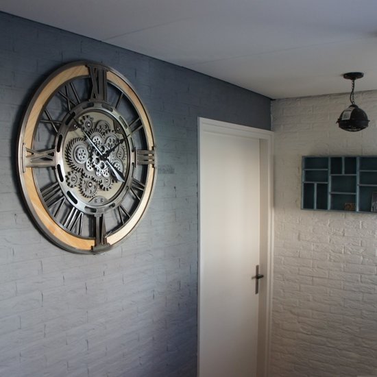 Goods Stijlvolle radarklok met ingelegd hout