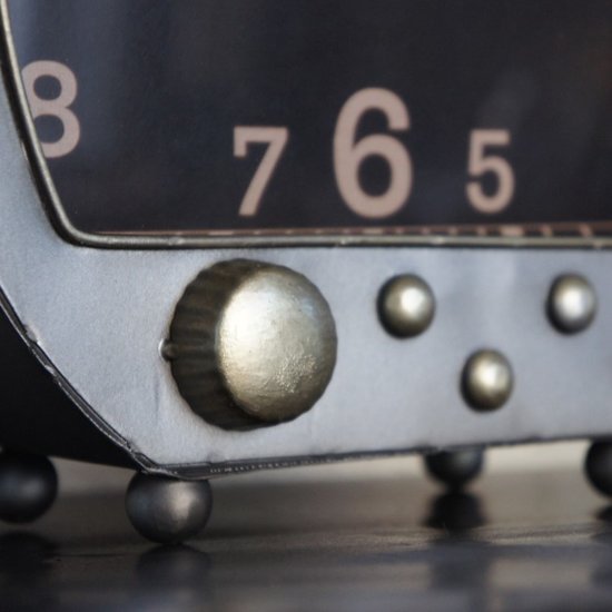 VM Collectie Klok "Radio" oud zilver metaal