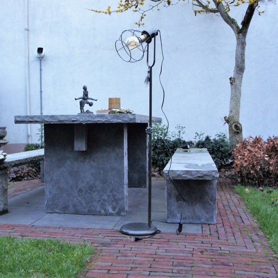 Coutryfield Vloerlamp ro Halvar brons E27 fitting