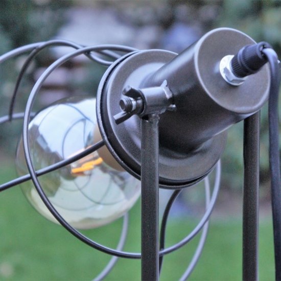 Coutryfield Vloerlamp ro Halvar brons E27 fitting