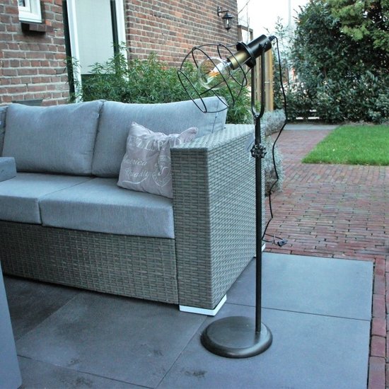 Coutryfield Vloerlamp ro Halvar brons E27 fitting