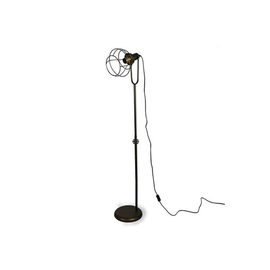 Coutryfield Vloerlamp ro Halvar brons E27 fitting