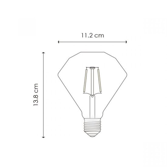 home sweet home LED lamp Diamond E27 2W 160Lm 2500K - helder